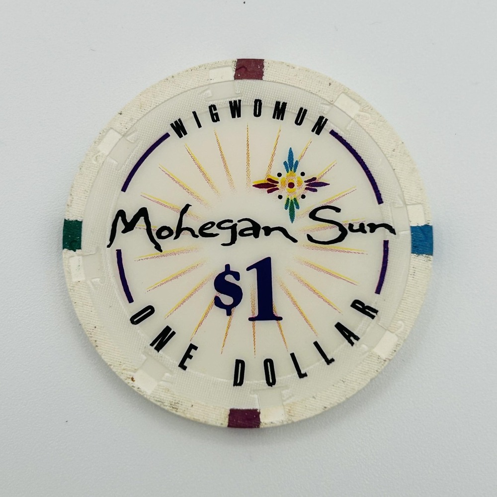 Mohegan Sun $1 Casino Chip Wigwomun One Dollar Deer Design Collectible Token